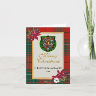 Cunningham-Schottischer-Clan-Tartan & Wappen Karte