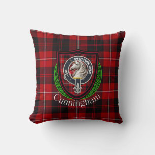 Cunningham-Schottischer-Clan-Tartan & Wappen Kissen