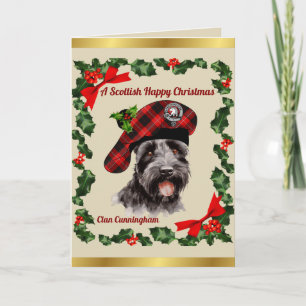 Cunningham Scottie-Hund personalisiertes Weihnacht Karte
