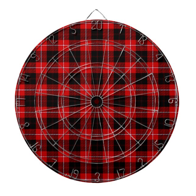 Cunningham Tartan Red Black Kariert Dartscheibe (vorne)