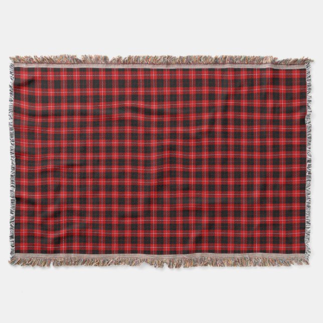 Cunningham Tartan Red Black Kariert Decke (Vorderseite)