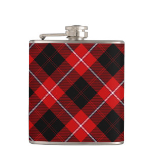 Cunningham Tartan Red Black Kariert Flachmann