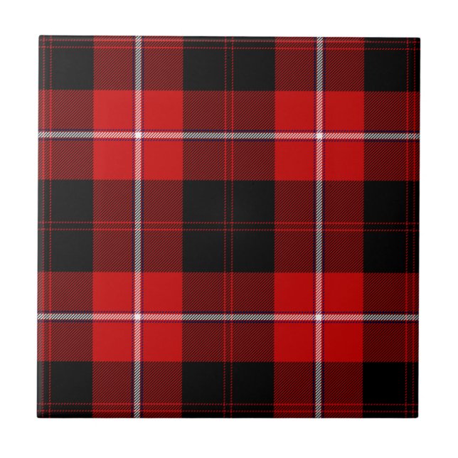 Cunningham Tartan Red Black Kariert Fliese (Vorderseite)