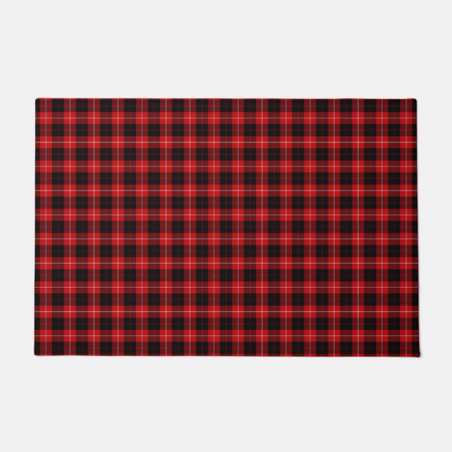 Cunningham Tartan Red Black Kariert Fußmatte (Vorderseite)