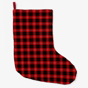 Cunningham Tartan Red Black Kariert Großer Weihnachtsstrumpf