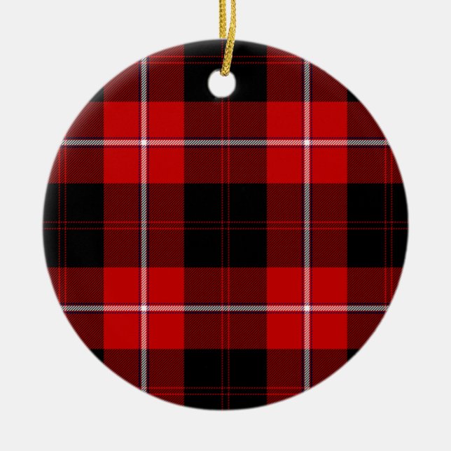 Cunningham Tartan Red Black Kariert Keramikornament (Vorne)
