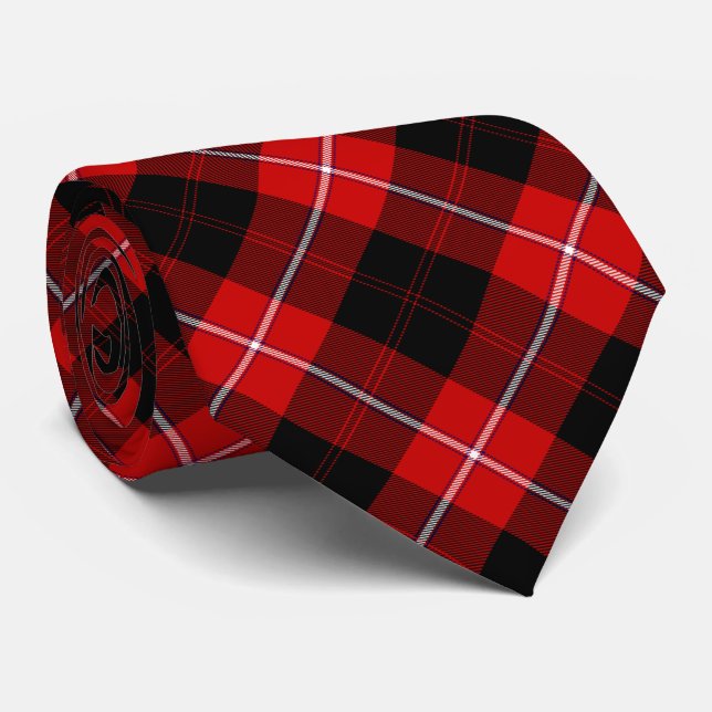 Cunningham Tartan Red Black Kariert Krawatte (Gerollt)