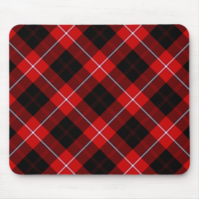 Cunningham Tartan Red Black Kariert Mousepad (Vorne)