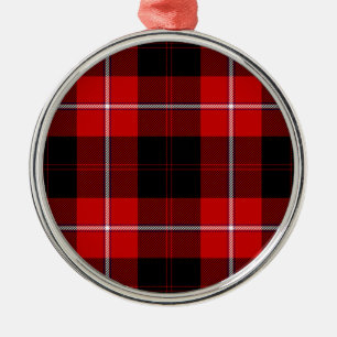 Cunningham Tartan Red Black Kariert Ornament Aus Metall