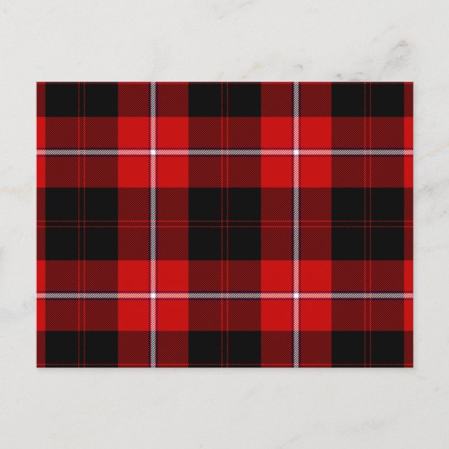 Cunningham Tartan Red Black Kariert Postkarte (Vorderseite)