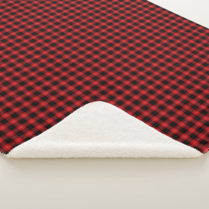 Cunningham Tartan Red Black Kariert Sherpadecke