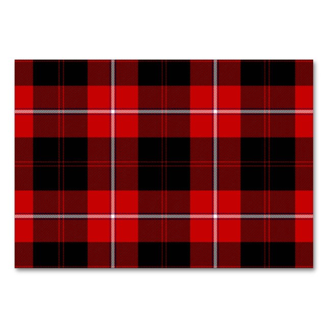 Cunningham Tartan Red Black Kariert Tischnummer (Vorderseite)