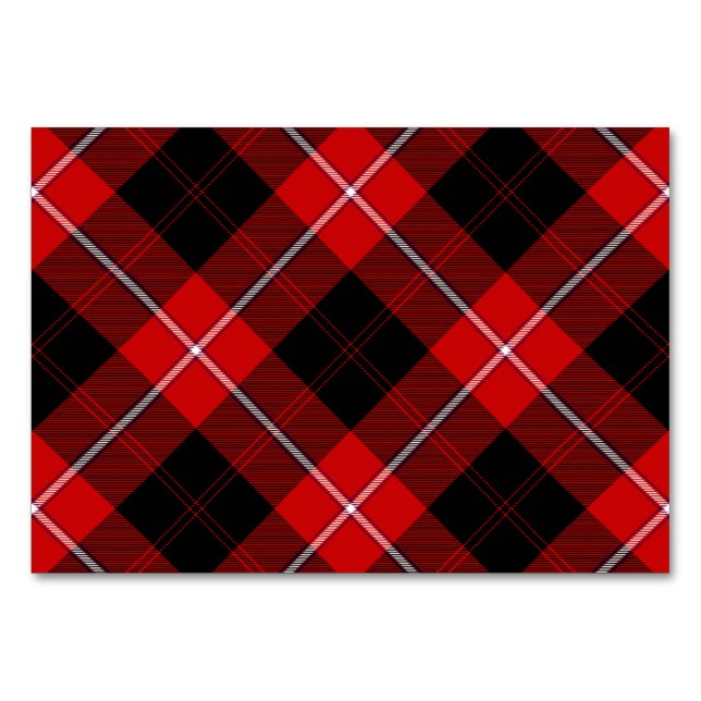 Cunningham Tartan Red Black Kariert Tischnummer (Vorderseite)