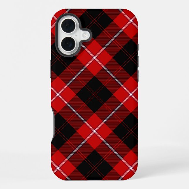 Cunningham Tartan Red Black Plaid iPhone 16 Plus Hülle (Rückseite)