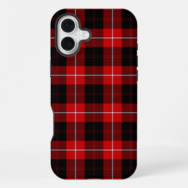 Cunningham Tartan Rot Schwarz Karo iPhone 16 Plus Hülle (Rückseite)