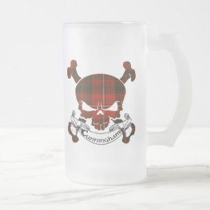 Cunningham Tartan-Schädel-Tasse Mattglas Bierglas