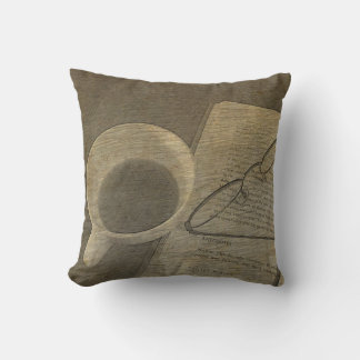 Cup & Book Sketch Kissen