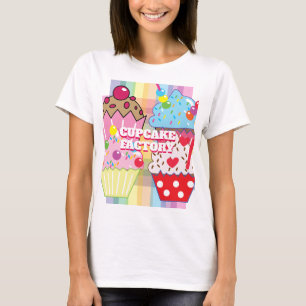 Cup Cake Factory mit Blue Hawaii auf der Rückseite T-Shirt