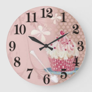 Cup cake große wanduhr