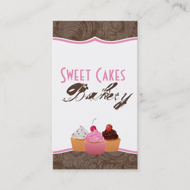 Cup Cakes Bakery Sweet Traitements Carte de visite (Devant)