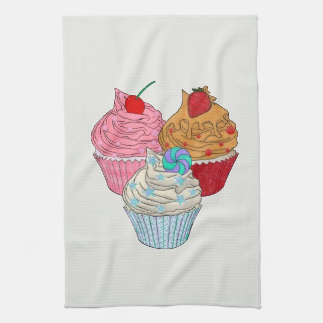 Cup Cakes Geschirrtuch (Vertikal)
