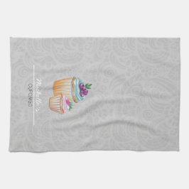 Cup Cakes und Frucht Wasserfarbe Geschirrtuch