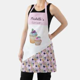 Cup Cakes und Frucht Wasserfarbe Schürze