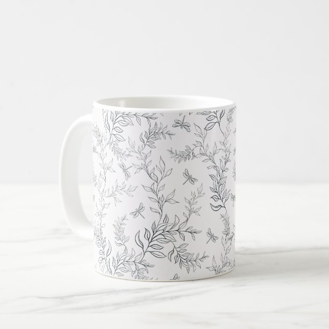 Cup-Design mit einem Muster im Stil der Linie ar Kaffeetasse (Vorderseite Links)