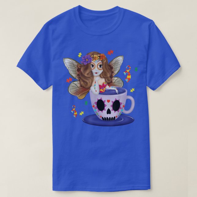 Cup Fairy Special Puzzle April Blauer Autismus Awa T-Shirt (Design vorne)