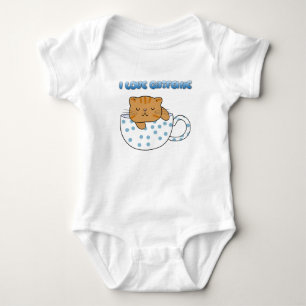 Cup of Cat-feine Kawaii Style Baby Strampler