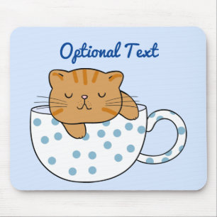 Cup of Cat-feine Kawaii Style Mousepad