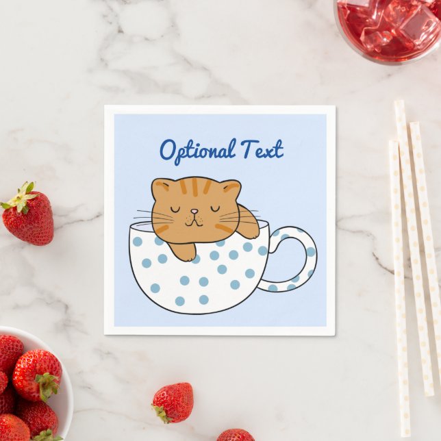 Cup of Cat-feine Kawaii Style Serviette (Beispiel)