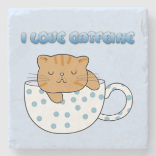 Cup of Cat-feine Kawaii Style Steinuntersetzer