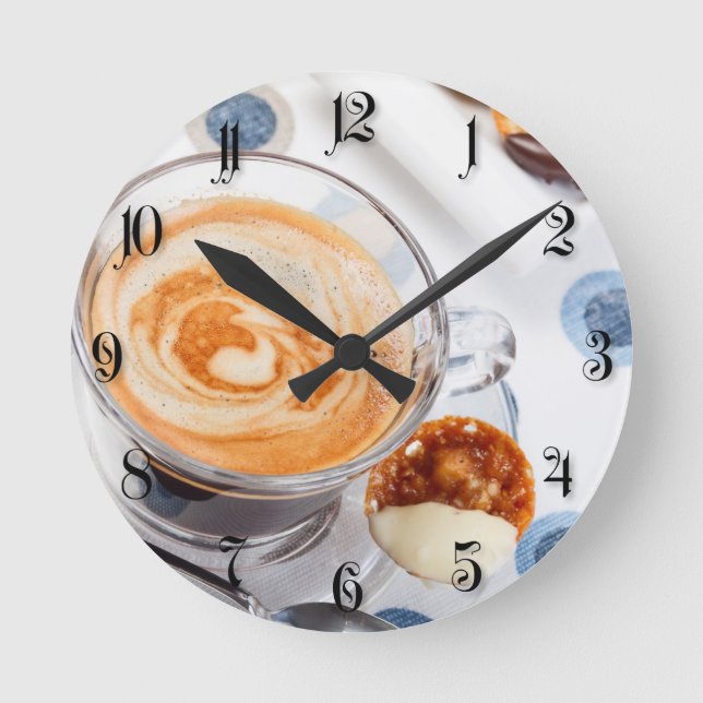 Cup of coffee runde wanduhr (Vorderseite)