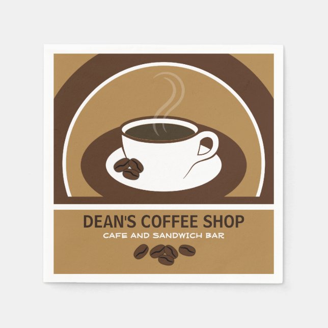 Cup of Coffee Shop Cafe Cocktail Papier Napkins Serviette (Vorderseite)