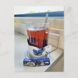 Cup of Hot Tea Train Ukraine Postkarte