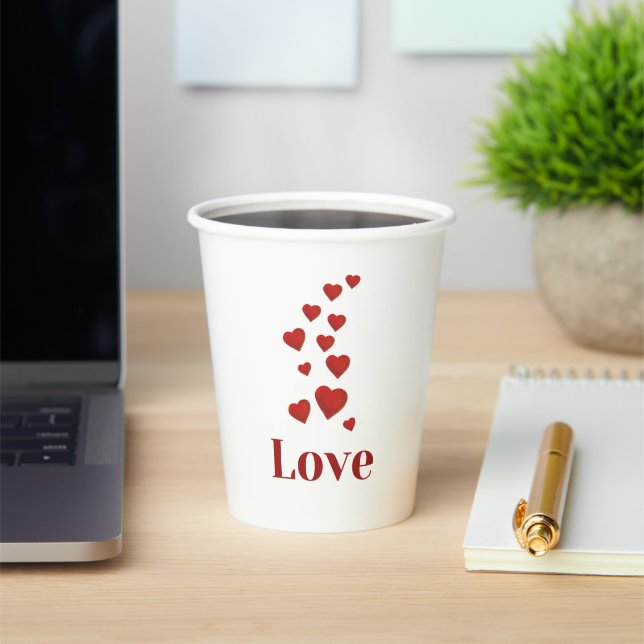Cup of LOVE with hearts. Pappbecher (InSitu)
