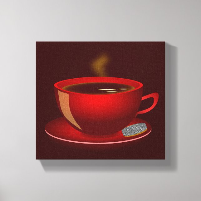 cup_of_tea_Vector_Clipart TEA Red Tasse Leinwanddruck (Vorderseite)