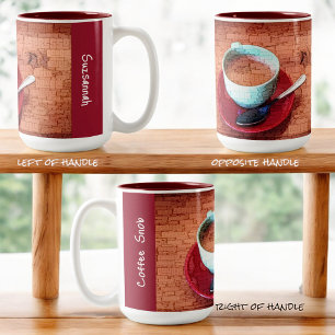 Cup Spoon Typografie Embedded Word Cloud Custom Zweifarbige Tasse