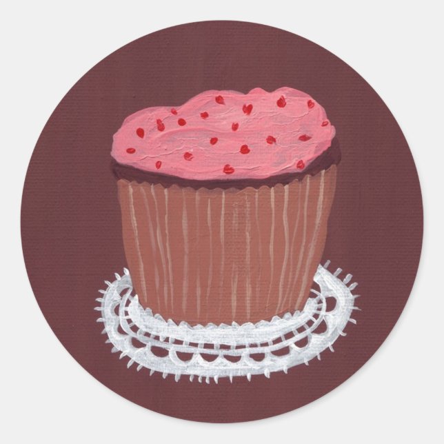 cupcake2_sm runder aufkleber (Vorderseite)
