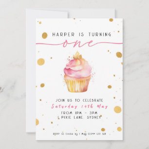 Cupcake 1. Geburtstag Einladung Girls