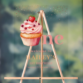 Cupcake 1. Geburtstag Einladung Sweet Leckereien P Acrylschild
