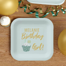 Cupcake 60. Geburtstag Girl Party Paper Plate