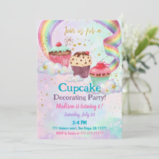 Cupcake 6th Birthday Party Sweet Candy Party Einladung