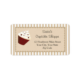 Cupcake-Adressbezeichnungen, weiche Mocha-Streifen Adressaufkleber