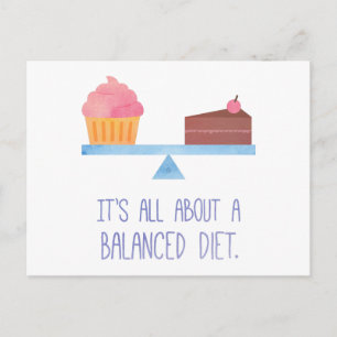 Cupcake Alles über eine ausgewogene Ernährung Food Postkarte