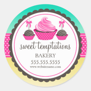 Cupcake and Cake Pops Festliche Bäckerei Box Siege Runder Aufkleber