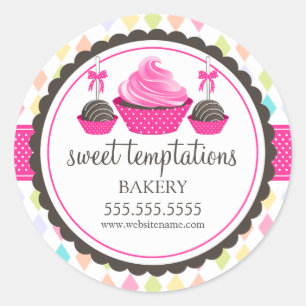 Cupcake and Cake Pops Festliche Bäckerei Box Siege Runder Aufkleber