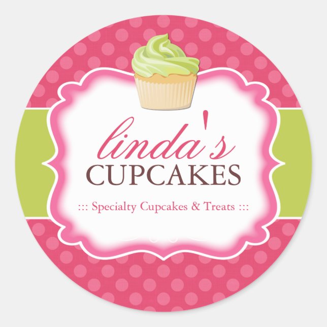 Cupcake and Dessert - Verpackungsaufkleber Runder Aufkleber (Vorderseite)