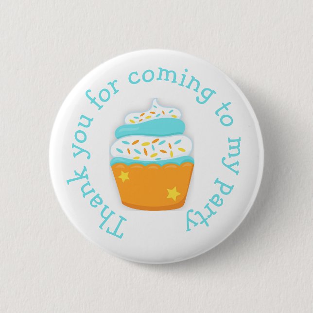 Cupcake and Sprinkles 'danke für das Kommen' Button (Vorderseite)